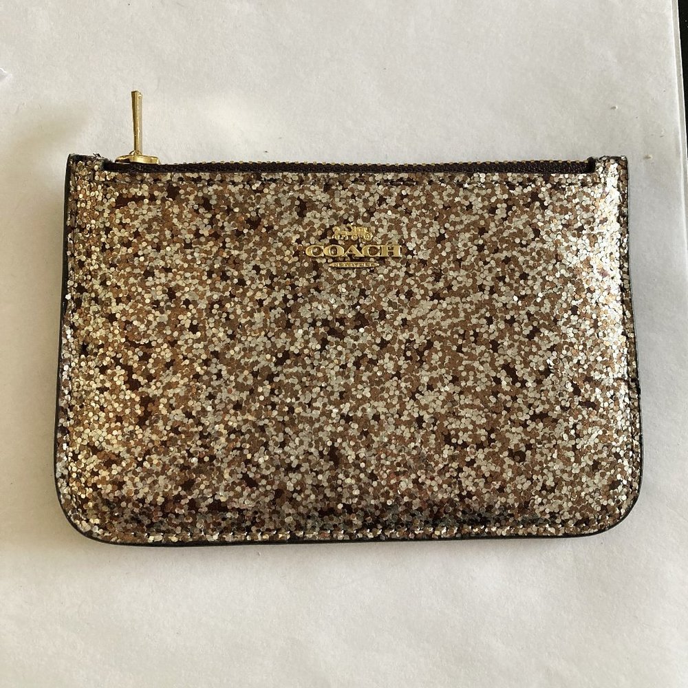 Coach Glitter Zip Card Case